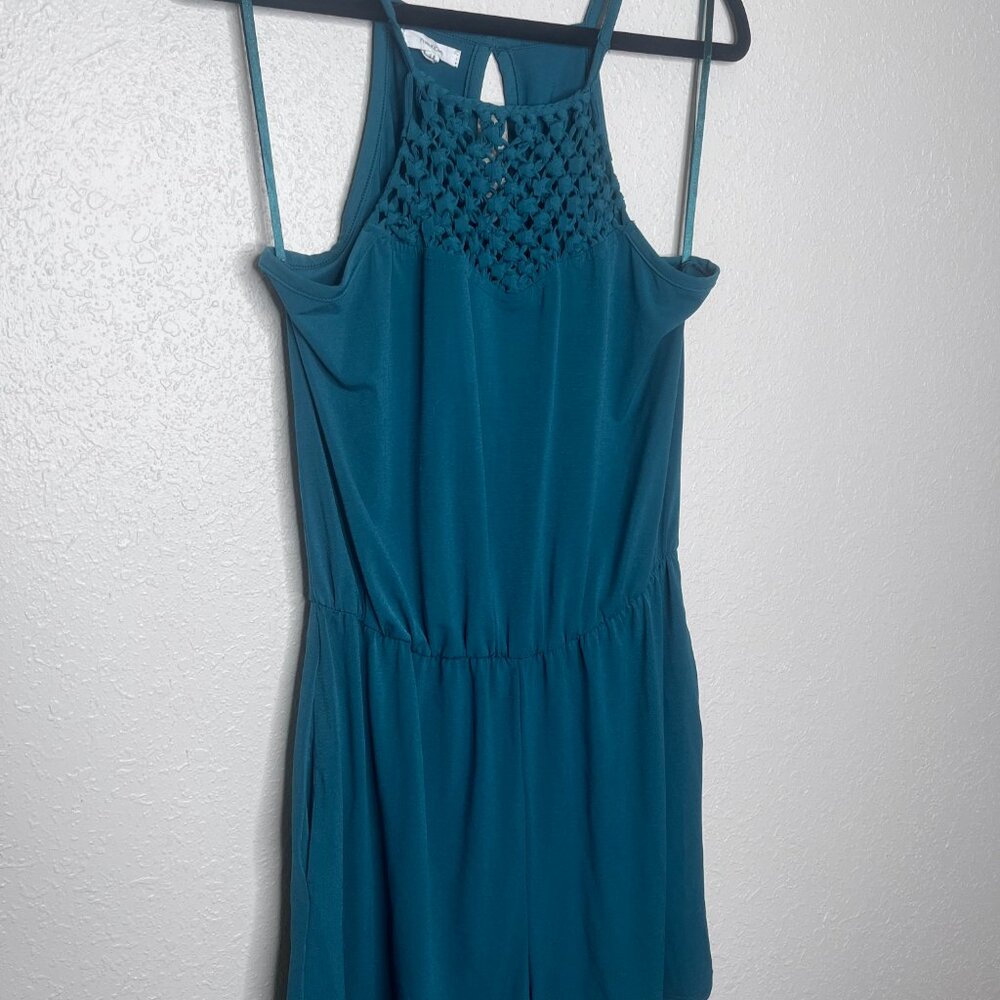 Maurices Solid Macrame Neck Pocket Romper - image 4